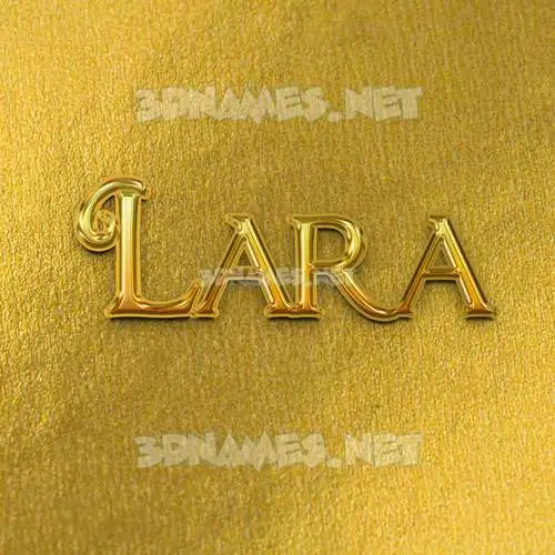 lara in All Gold style - 3D name wallpaper