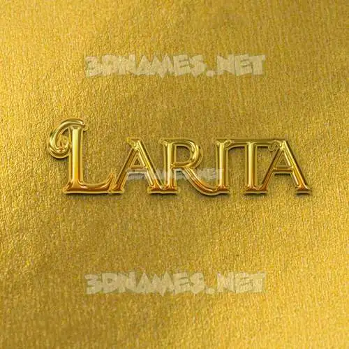 larita in All Gold style - 3D name wallpaper