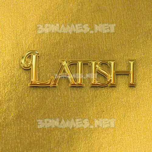 latish in All Gold style - 3D name wallpaper