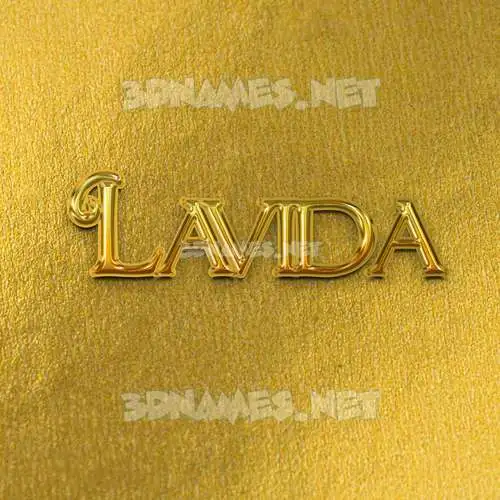 lavida in All Gold style - 3D name wallpaper