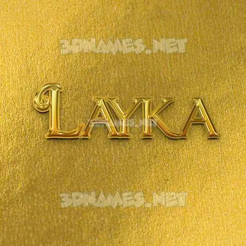 layka in All Gold style - 3D name wallpaper