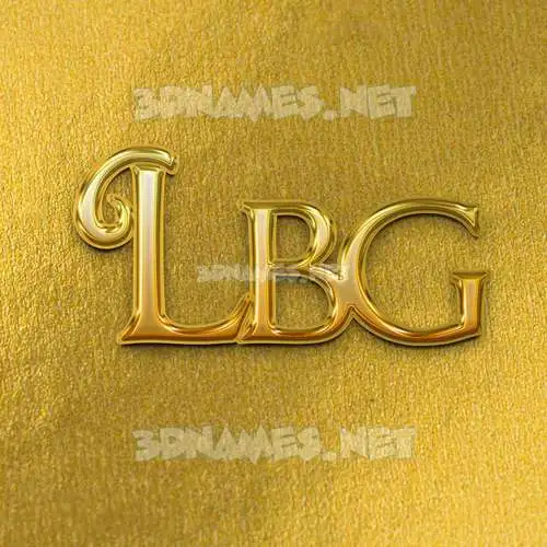 lbg in All Gold style - 3D name wallpaper lbg in All Gold style - 3D name wallpaper