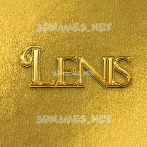 lenis in All Gold style - 3D name wallpaper