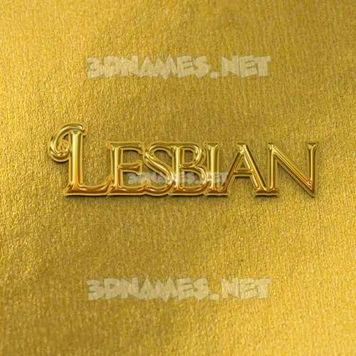 lesbian in All Gold style - 3D name wallpaper