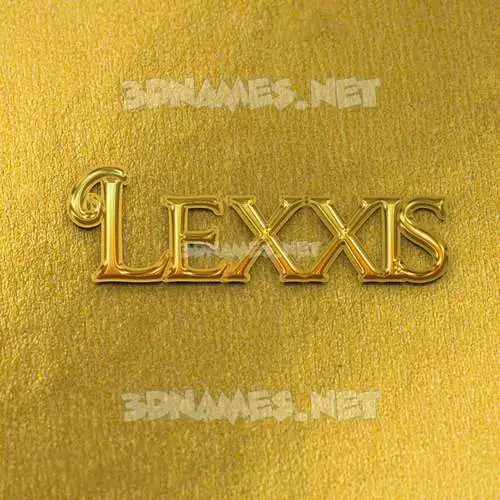 lexxis in All Gold style - 3D name wallpaper
