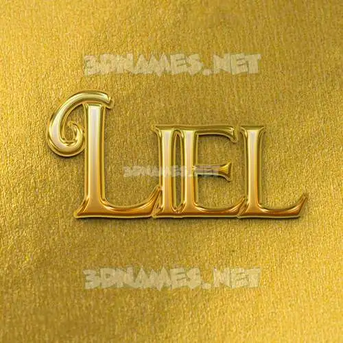 liel in All Gold style - 3D name wallpaper