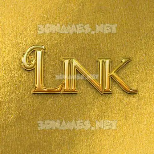 link in All Gold style - 3D name wallpaper