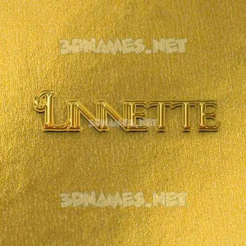 linnette in All Gold style - 3D name wallpaper