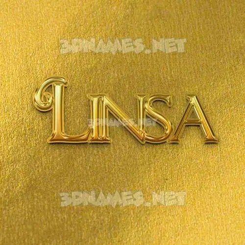 linsa in All Gold style - 3D name wallpaper