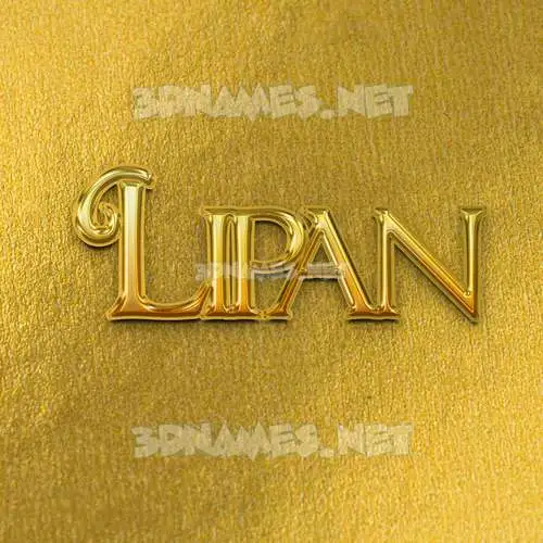 lipan in All Gold style - 3D name wallpaper