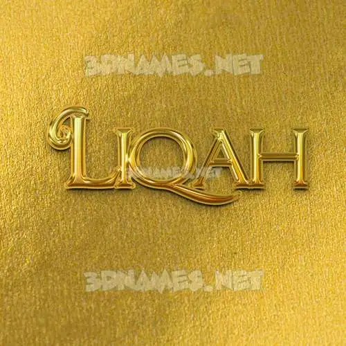 liqah in All Gold style - 3D name wallpaper