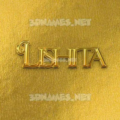 lishita in All Gold style - 3D name wallpaper