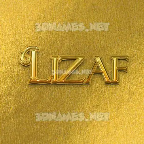 lizaf in All Gold style - 3D name wallpaper lizaf in All Gold style - 3D name wallpaper