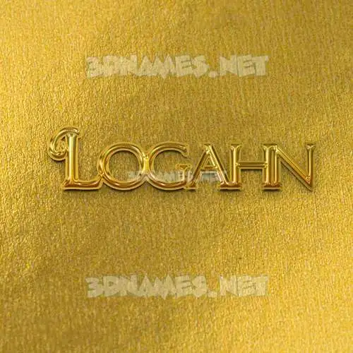 logahn in All Gold style - 3D name wallpaper