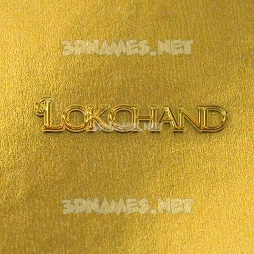 lokchand in All Gold style - 3D name wallpaper