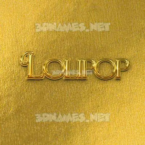 lolipop in All Gold style - 3D name wallpaper lolipop in All Gold style - 3D name wallpaper