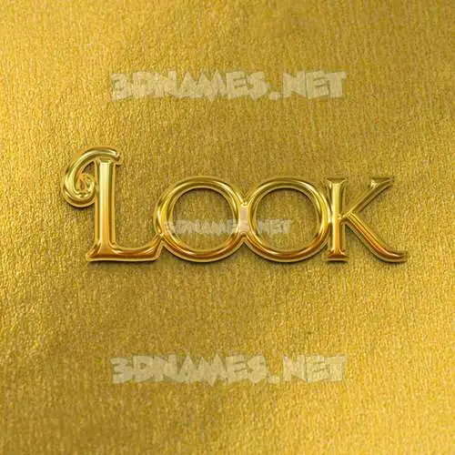 look in All Gold style - 3D name wallpaper