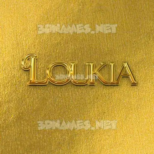 loukia in All Gold style - 3D name wallpaper