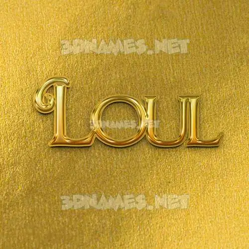 loul in All Gold style - 3D name wallpaper