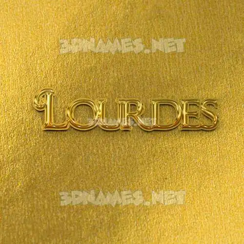 lourdes in All Gold style - 3D name wallpaper
