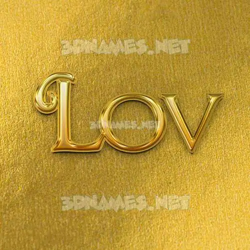 lov in All Gold style - 3D name wallpaper lov in All Gold style - 3D name wallpaper