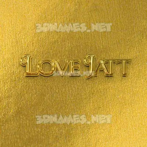 love jatt in All Gold style - 3D name wallpaper