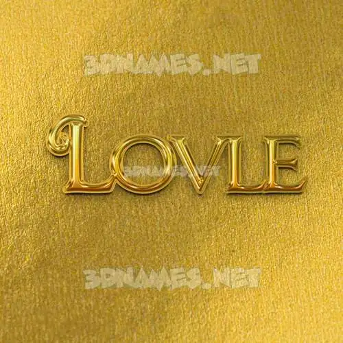 lovle in All Gold style - 3D name wallpaper lovle in All Gold style - 3D name wallpaper