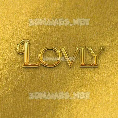 lovly in All Gold style - 3D name wallpaper