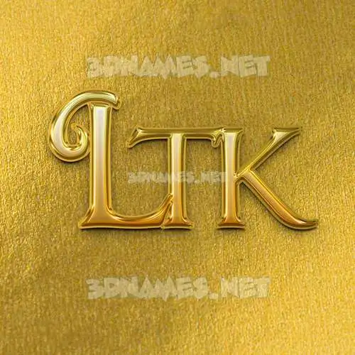 ltk in All Gold style - 3D name wallpaper