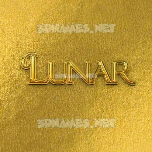 lunar in All Gold style - 3D name wallpaper