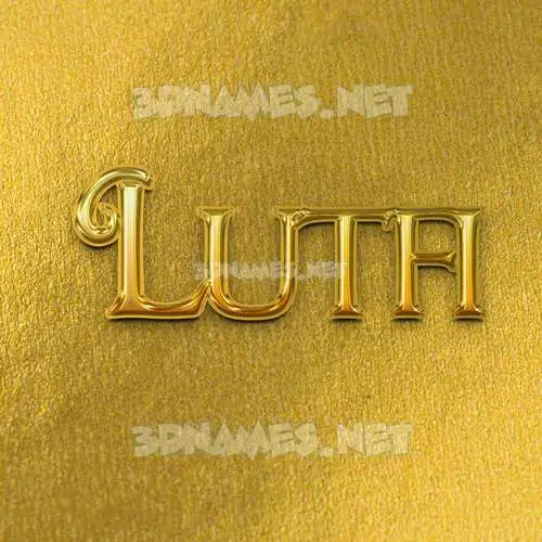 lutfi in All Gold style - 3D name wallpaper