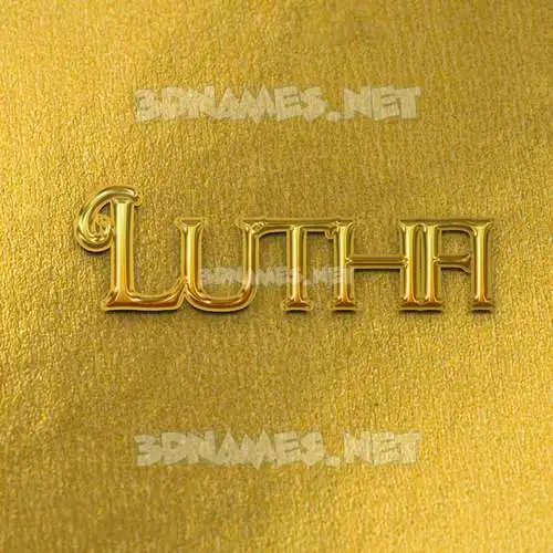 luthfi in All Gold style - 3D name wallpaper