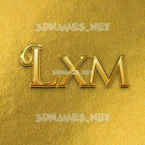 lxm in All Gold style - 3D name wallpaper