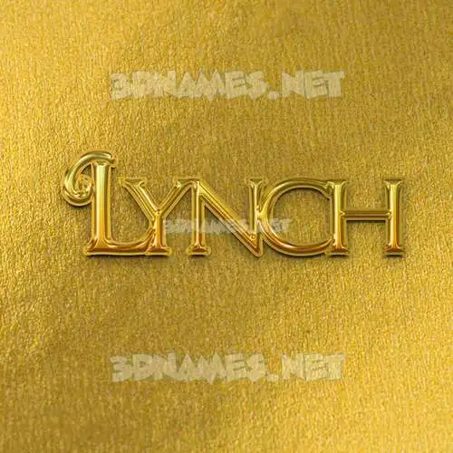 lynch in All Gold style - 3D name wallpaper