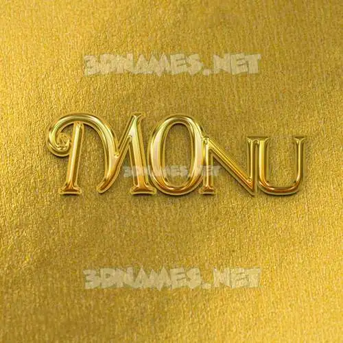 m0nu in All Gold style - 3D name wallpaper