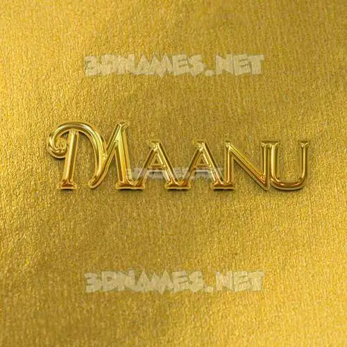 maanu in All Gold style - 3D name wallpaper