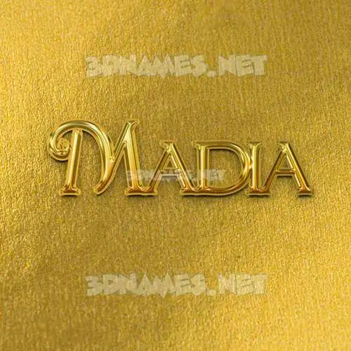 madia in All Gold style - 3D name wallpaper