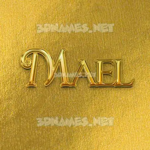 mael in All Gold style - 3D name wallpaper