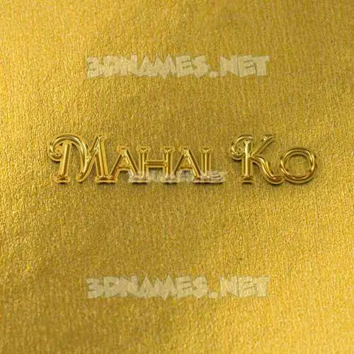 mahal ko in All Gold style - 3D name wallpaper