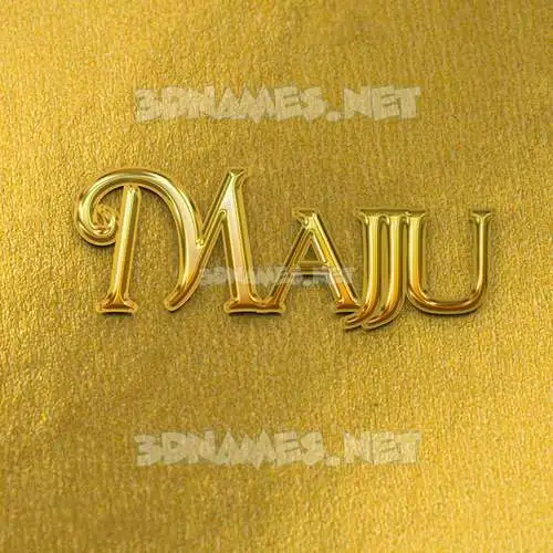 majju in All Gold style - 3D name wallpaper