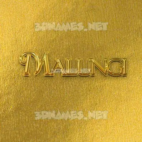 malungi in All Gold style - 3D name wallpaper