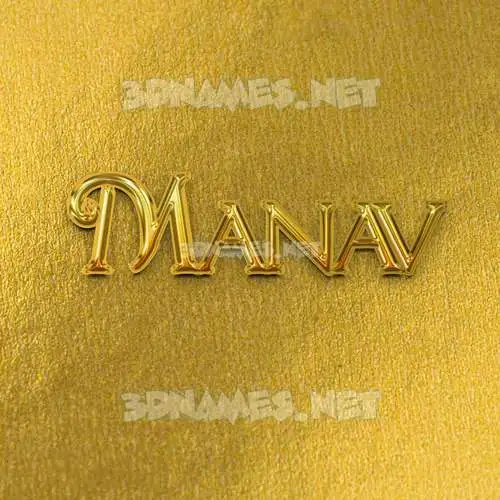 manav in All Gold style - 3D name wallpaper