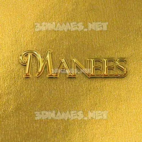 manees in All Gold style - 3D name wallpaper