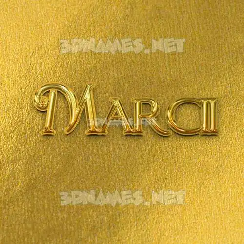 marcii in All Gold style - 3D name wallpaper