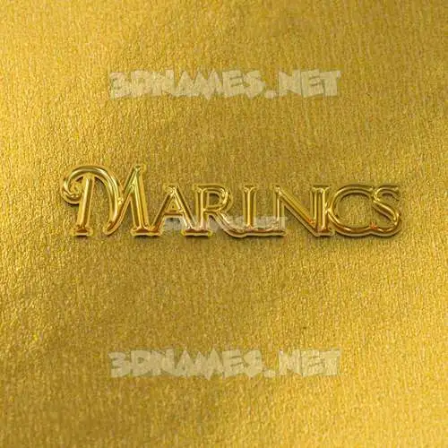 marlnics in All Gold style - 3D name wallpaper