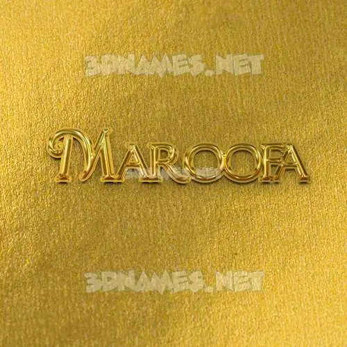 maroofa in All Gold style - 3D name wallpaper maroofa in All Gold style - 3D name wallpaper