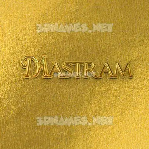 mastram in All Gold style - 3D name wallpaper