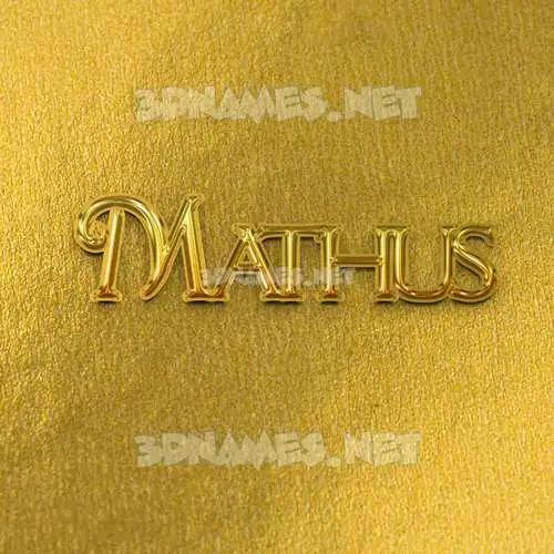 mathus in All Gold style - 3D name wallpaper
