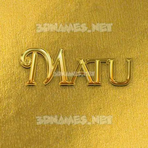matu in All Gold style - 3D name wallpaper