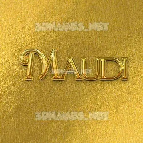 maudi in All Gold style - 3D name wallpaper